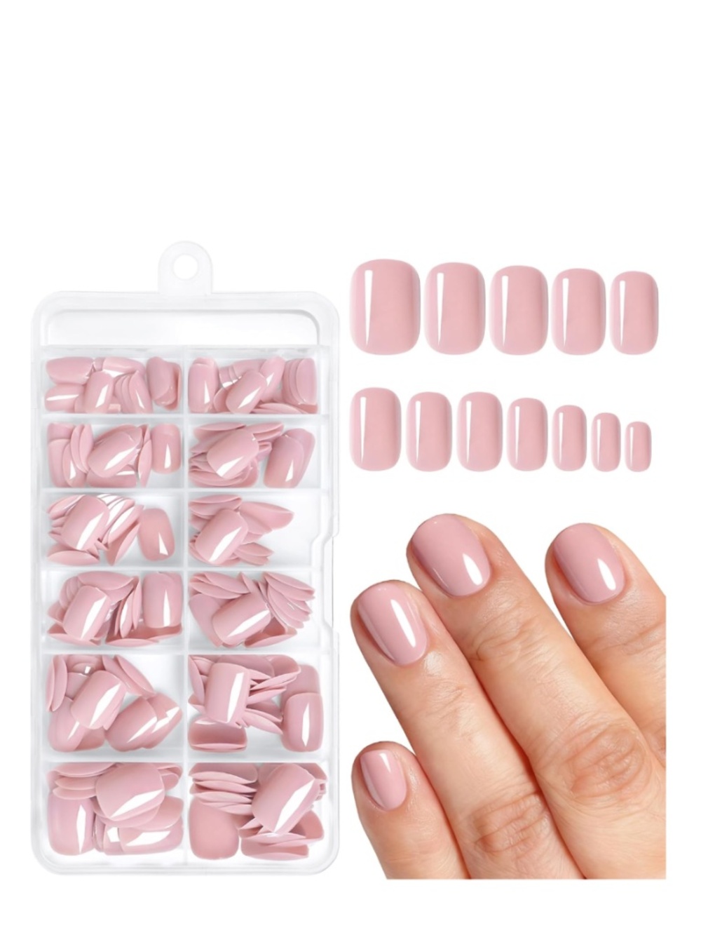 Nude Neutral Pink Short Square Press On Nails